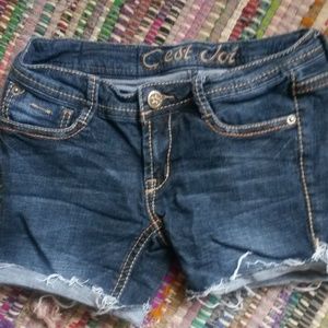 ⚡C’est Toi Frayed Jean Shorts